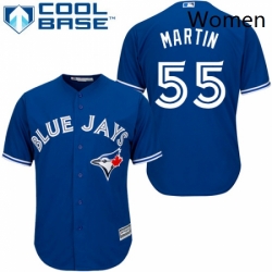 Womens Majestic Toronto Blue Jays 55 Russell Martin Authentic Blue MLB Jersey