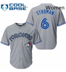 Womens Majestic Toronto Blue Jays 6 Marcus Stroman Authentic Grey MLB Jersey