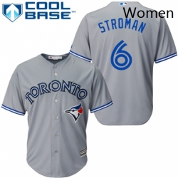 Womens Majestic Toronto Blue Jays 6 Marcus Stroman Authentic Grey MLB Jersey