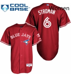 Womens Majestic Toronto Blue Jays 6 Marcus Stroman Authentic Red Canada Day MLB Jersey