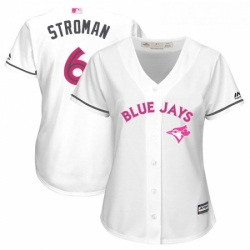 Womens Majestic Toronto Blue Jays 6 Marcus Stroman Authentic White Mothers Day Cool Base MLB Jersey