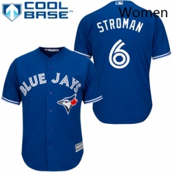 Womens Majestic Toronto Blue Jays 6 Marcus Stroman Replica Blue MLB Jersey