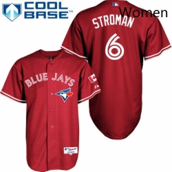 Womens Majestic Toronto Blue Jays 6 Marcus Stroman Replica Red Canada Day MLB Jersey