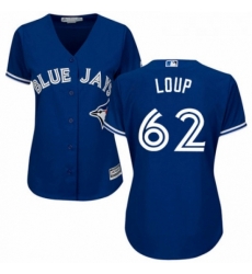 Womens Majestic Toronto Blue Jays 62 Aaron Loup Authentic Blue Alternate MLB Jersey 