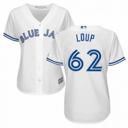 Womens Majestic Toronto Blue Jays 62 Aaron Loup Replica White Home MLB Jersey 