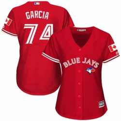 Womens Majestic Toronto Blue Jays 74 Jaime Garcia Authentic Scarlet Alternate MLB Jersey 