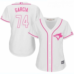 Womens Majestic Toronto Blue Jays 74 Jaime Garcia Authentic White Fashion Cool Base MLB Jersey 