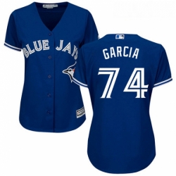 Womens Majestic Toronto Blue Jays 74 Jaime Garcia Replica Blue Alternate MLB Jersey 
