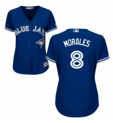 Womens Majestic Toronto Blue Jays 8 Kendrys Morales Authentic Blue Alternate MLB Jersey