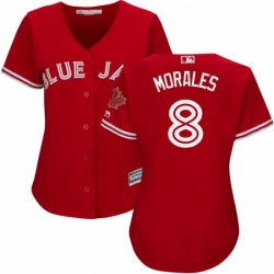 Womens Majestic Toronto Blue Jays 8 Kendrys Morales Authentic Scarlet Alternate MLB Jersey