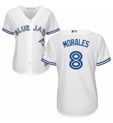 Womens Majestic Toronto Blue Jays 8 Kendrys Morales Replica White Home MLB Jersey