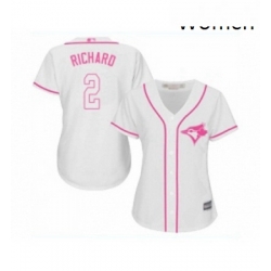 Womens Toronto Blue Jays 2 Clayton Richard Replica White Fashion Cool Base Baseball Jersey 