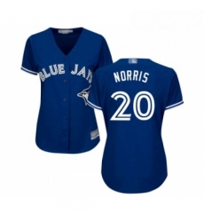 Womens Toronto Blue Jays 20 Bud Norris Replica Blue Alternate Baseball Jersey 
