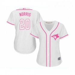 Womens Toronto Blue Jays 20 Bud Norris Replica White Fashion Cool Base Baseball Jersey 