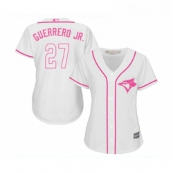 Womens Toronto Blue Jays 27 Vladimir Guerrero Jr Replica White Fashion Cool Base Baseball Jersey 