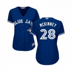 Womens Toronto Blue Jays 28 Billy McKinney Replica Blue Alternate Baseball Jersey 