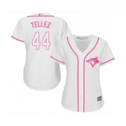 Womens Toronto Blue Jays 44 Rowdy Tellez Replica White Fashion Cool Base Baseball Jersey 