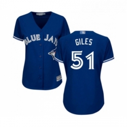 Womens Toronto Blue Jays 51 Ken Giles Replica Blue Alternate Baseball Jersey 