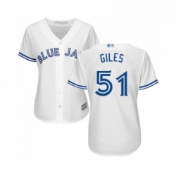 Womens Toronto Blue Jays 51 Ken Giles Replica White Home Baseball Jersey 