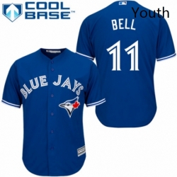Youth Majestic Toronto Blue Jays 11 George Bell Replica Blue Alternate MLB Jersey 