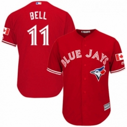 Youth Majestic Toronto Blue Jays 11 George Bell Replica Scarlet Alternate MLB Jersey 