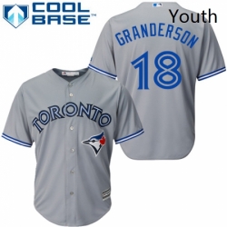 Youth Majestic Toronto Blue Jays 18 Curtis Granderson Authentic Grey Road MLB Jersey 