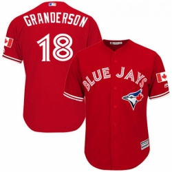 Youth Majestic Toronto Blue Jays 18 Curtis Granderson Authentic Scarlet Alternate MLB Jersey 