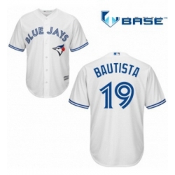 Youth Majestic Toronto Blue Jays 19 Jose Bautista Replica White Home MLB Jersey