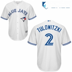 Youth Majestic Toronto Blue Jays 2 Troy Tulowitzki Authentic White Home MLB Jersey