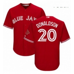 Youth Majestic Toronto Blue Jays 20 Josh Donaldson Authentic Scarlet Alternate MLB Jersey
