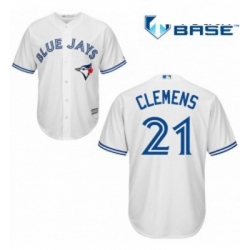 Youth Majestic Toronto Blue Jays 21 Roger Clemens Authentic White Home MLB Jersey
