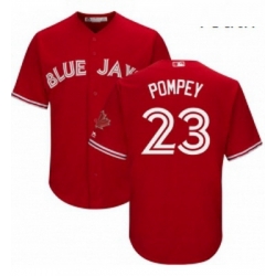 Youth Majestic Toronto Blue Jays 23 Dalton Pompey Authentic Scarlet Alternate MLB Jersey
