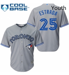 Youth Majestic Toronto Blue Jays 25 Marco Estrada Replica Grey Road MLB Jersey