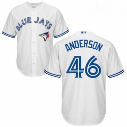 Youth Majestic Toronto Blue Jays 46 Brett Anderson Authentic White Home MLB Jersey 