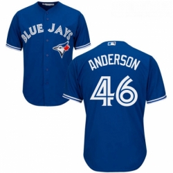 Youth Majestic Toronto Blue Jays 46 Brett Anderson Replica Blue Alternate MLB Jersey 