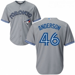 Youth Majestic Toronto Blue Jays 46 Brett Anderson Replica Grey Road MLB Jersey 