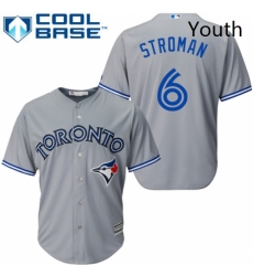 Youth Majestic Toronto Blue Jays 6 Marcus Stroman Authentic Grey Road MLB Jersey