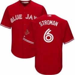 Youth Majestic Toronto Blue Jays 6 Marcus Stroman Authentic Scarlet Alternate MLB Jersey