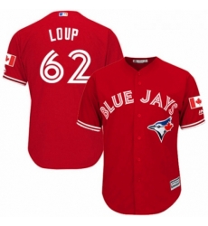 Youth Majestic Toronto Blue Jays 62 Aaron Loup Authentic Scarlet Alternate MLB Jersey 