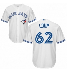 Youth Majestic Toronto Blue Jays 62 Aaron Loup Replica White Home MLB Jersey 