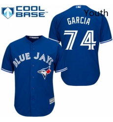 Youth Majestic Toronto Blue Jays 74 Jaime Garcia Authentic Blue Alternate MLB Jersey 