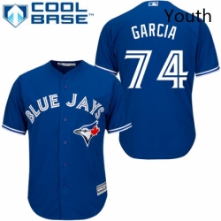 Youth Majestic Toronto Blue Jays 74 Jaime Garcia Authentic Blue Alternate MLB Jersey 