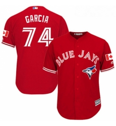 Youth Majestic Toronto Blue Jays 74 Jaime Garcia Authentic Scarlet Alternate MLB Jersey 
