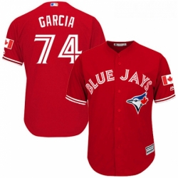 Youth Majestic Toronto Blue Jays 74 Jaime Garcia Replica Scarlet Alternate MLB Jersey 