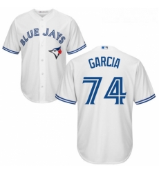 Youth Majestic Toronto Blue Jays 74 Jaime Garcia Replica White Home MLB Jersey 