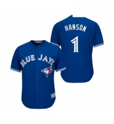 Youth Toronto Blue Jays 1 Alen Hanson Replica Blue Alternate Baseball Jersey 