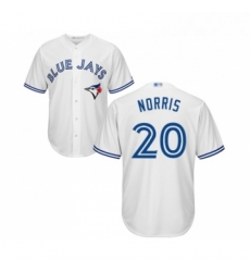 Youth Toronto Blue Jays 20 Bud Norris Replica White Home Baseball Jersey 