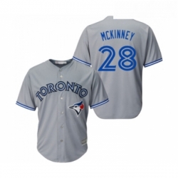 Youth Toronto Blue Jays 28 Billy McKinney Replica Grey Road Baseball Jersey 