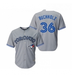 Youth Toronto Blue Jays 36 Clay Buchholz Authentic Grey Road Baseball Jersey 