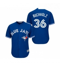 Youth Toronto Blue Jays 36 Clay Buchholz Replica Blue Alternate Baseball Jersey 